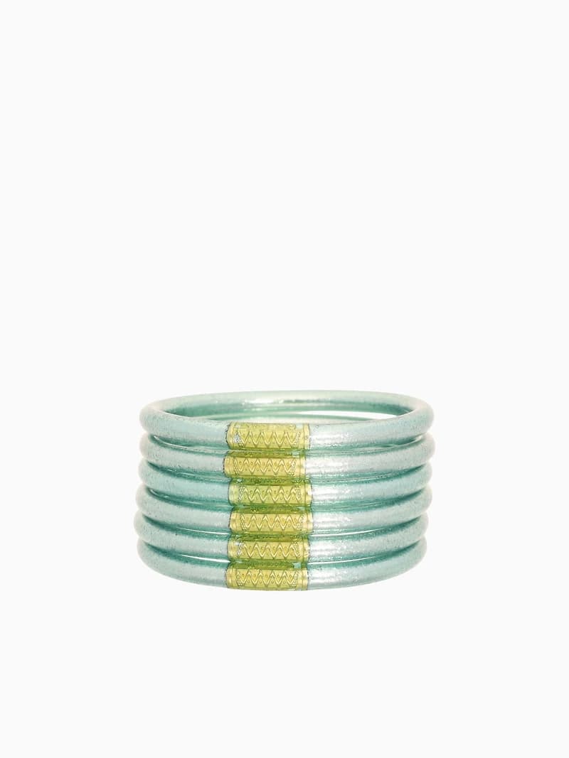 Mint All Weather Bangles (set Of 6)
