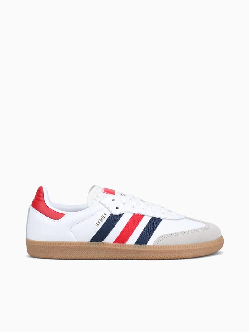 Samba Og White Indigo Scarlet leather