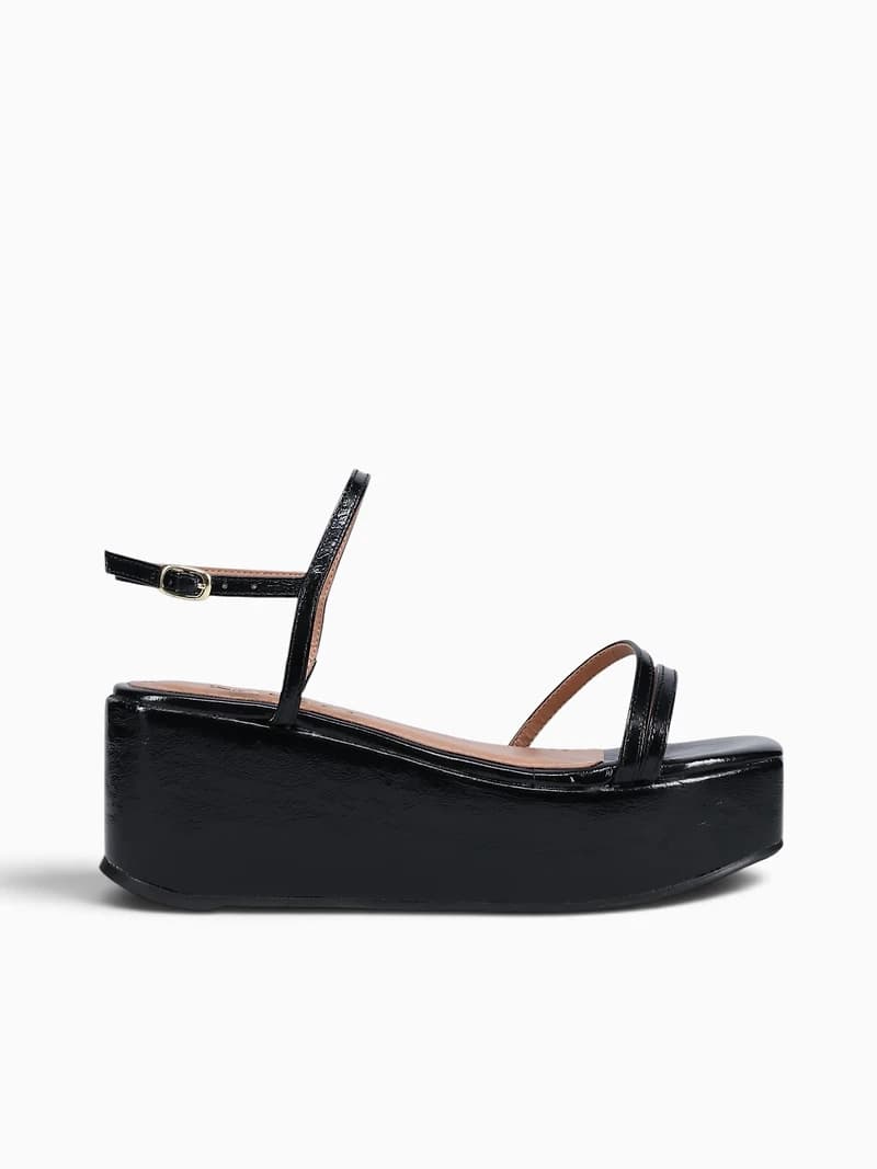 Fabiola Black Crinkle Patent Leather