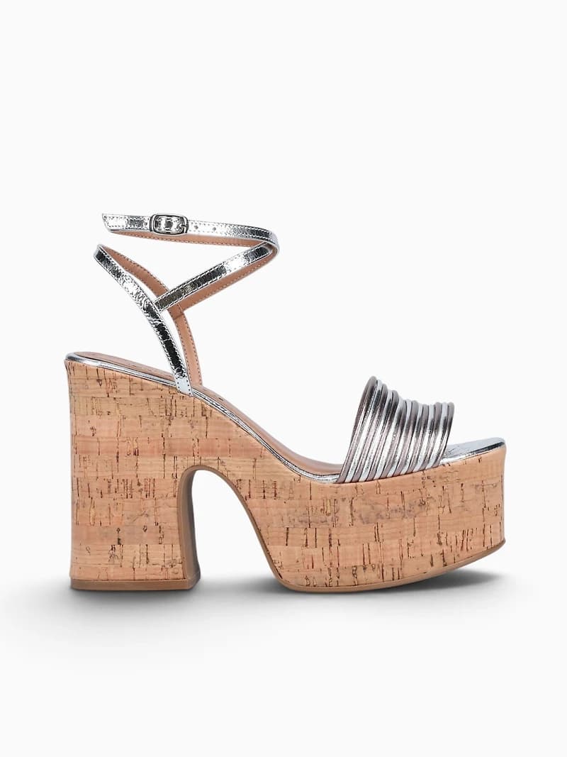 Fabiana Silver Pewter bala metal leather